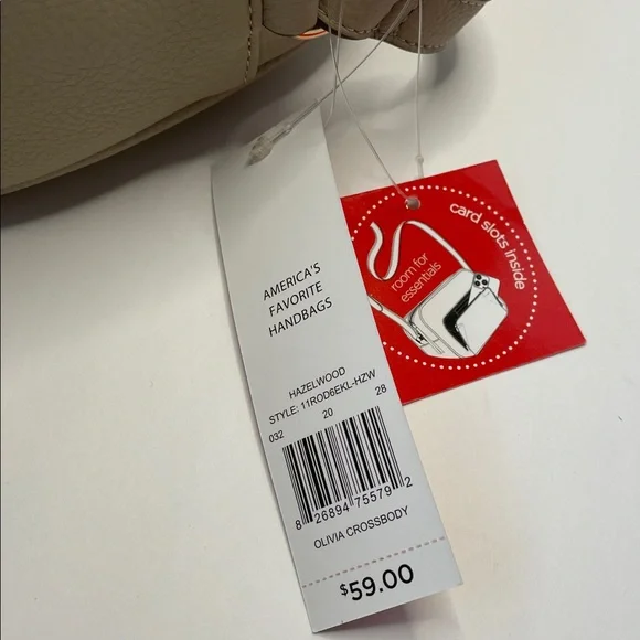 NWT Rosetti Neutral Taupe Crossbody with Woven Accent - Picture 3 of 5